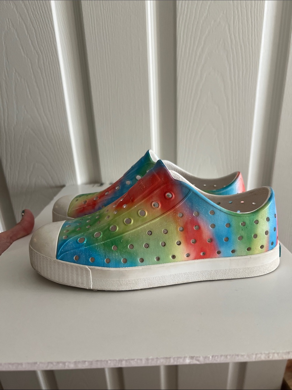 Native Shoes Kids Tie-Dye Slip-On Sneakers - Blue, Green, Red, Yellow